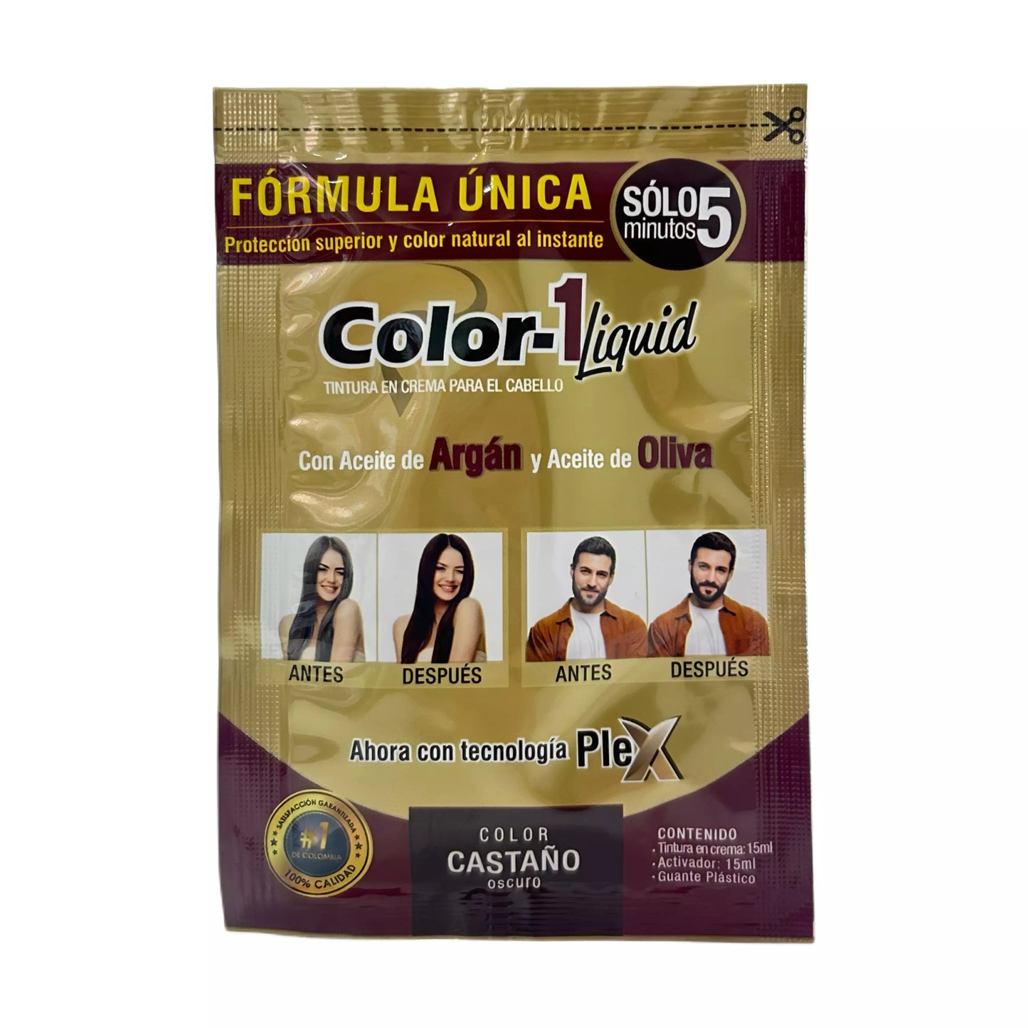 Tintura Liquida Color Negro y Castaño para Barba y Cabello 30ML Color-1